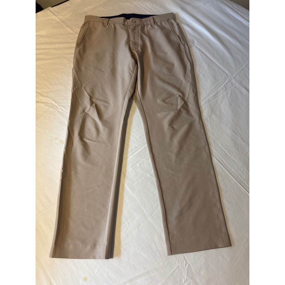 FootJoy Golf Pants Mens 34/30 Khaki Flat Front Performance Trousers